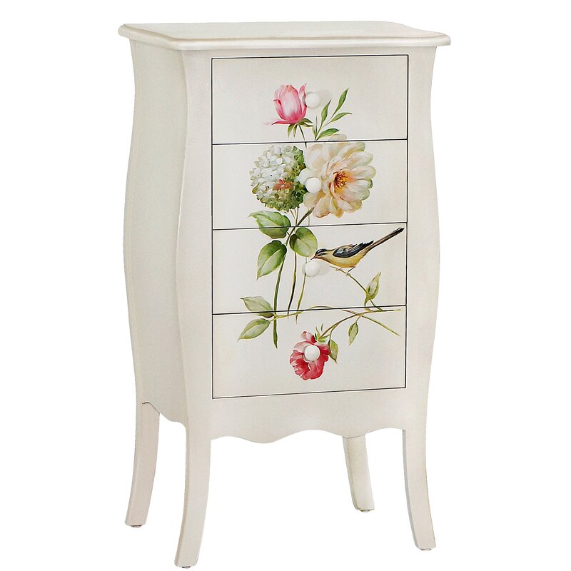 August Grove Sanger Hand Painted 4 Drawer Accent Chest Wayfair