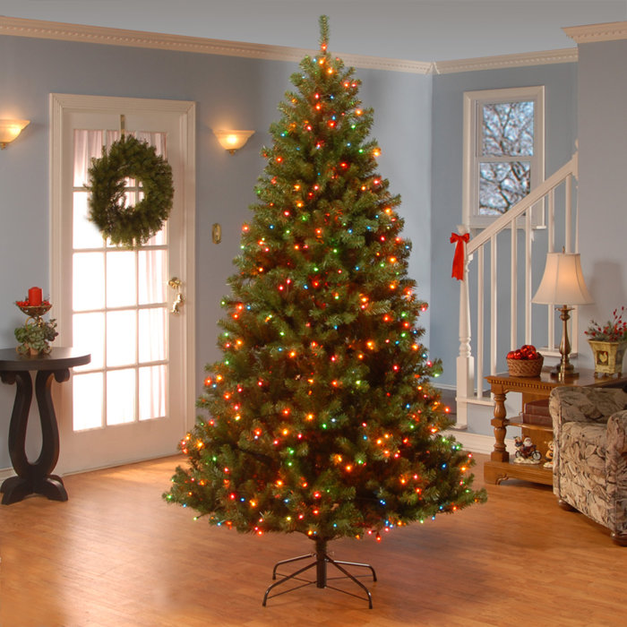 darby home co 7 5 green spruce artificial christmas tree with 550