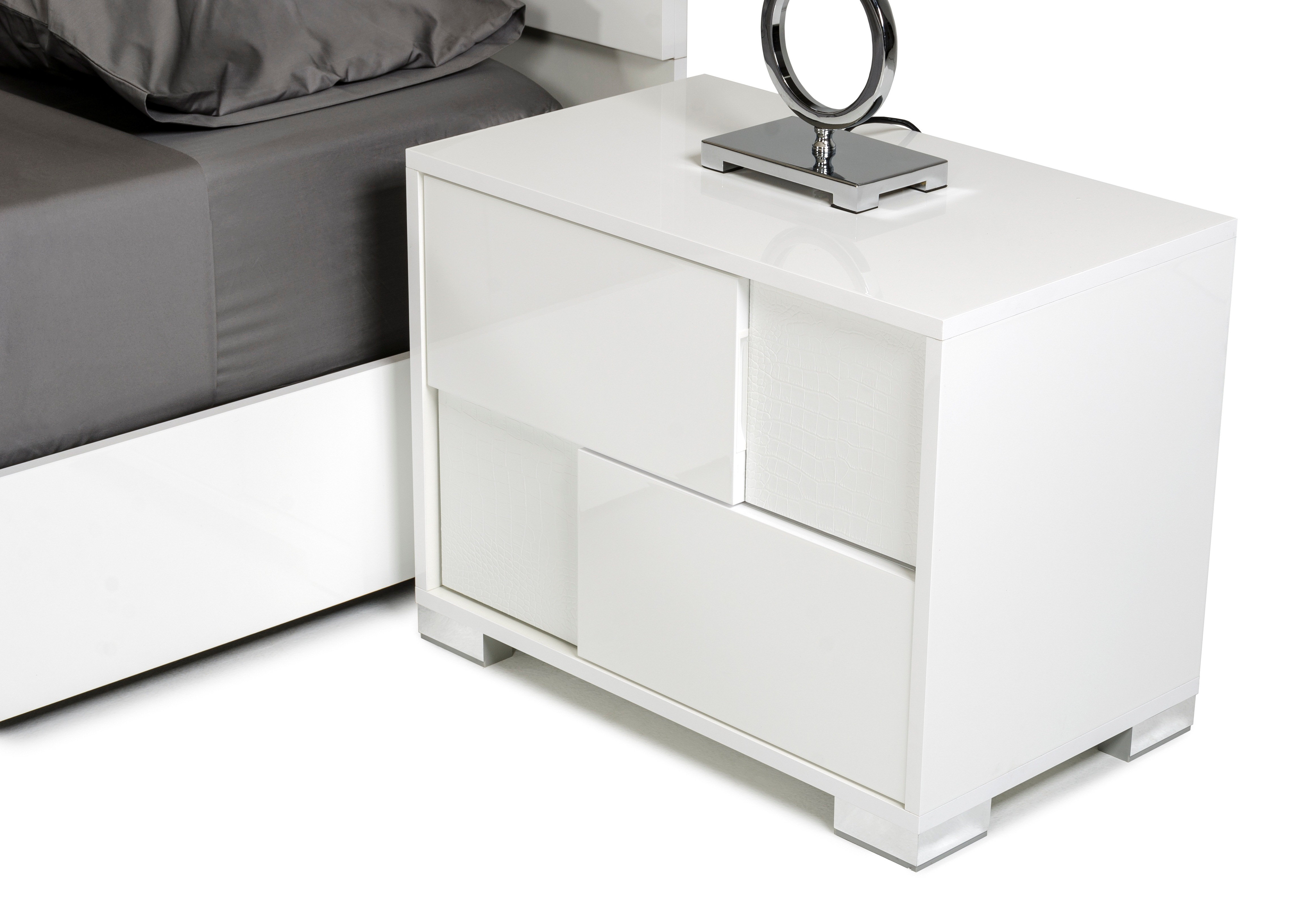 Orren Ellis Parman Contemporary 2 Drawer Wood Top Nightstand