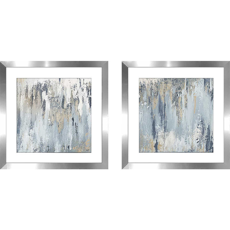 Mercury Row Blue Illusion Square I 2 Piece Picture Frame Acrylic