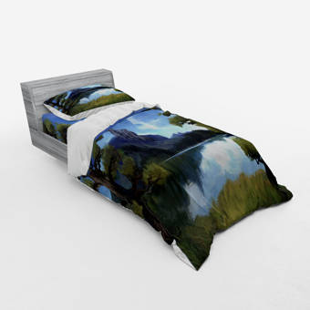 East Urban Home Moon Surreal Scene With Riverside Lake Forest And Medieval Castle On Hill Art Duvet Cover Set Wayfair
