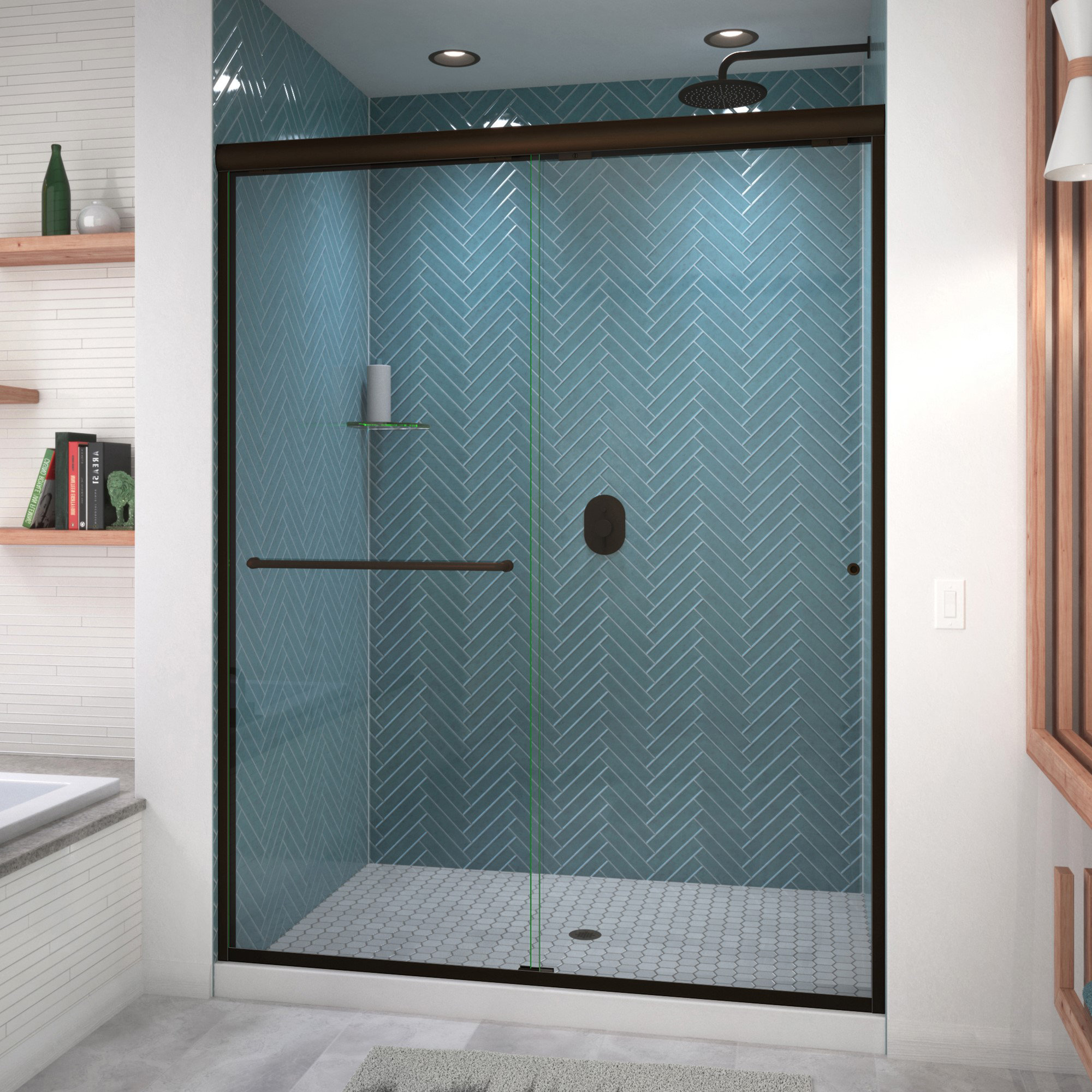 Arizona Shower Door Ese W x 76.5'' H Bypass SemiFrameless Shower Door