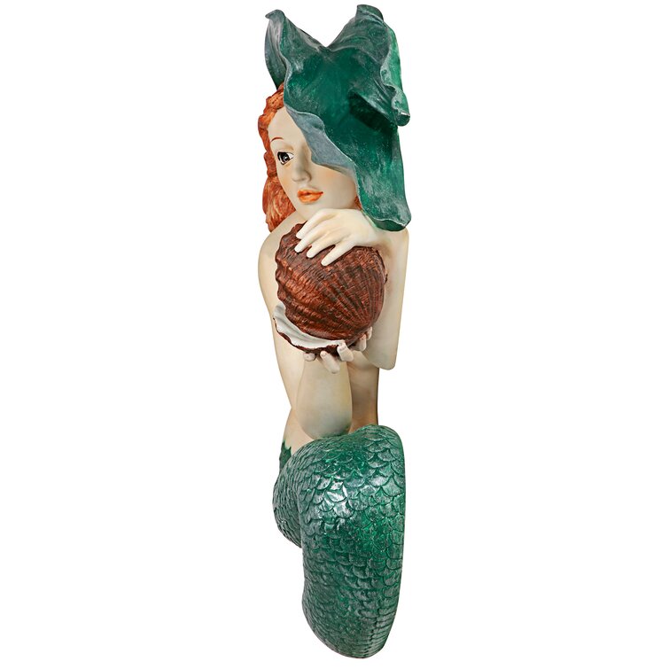 The Seashell Maiden Mermaid Design Toscano Exclusive Hand Painted Wall Sculpture