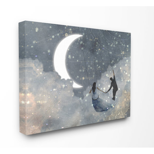 Ebern Designs Celestial Love Sky Swinging By The Crescent Moon