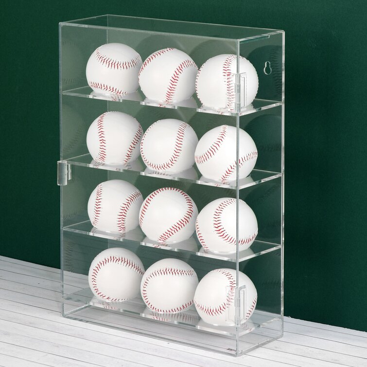 Baseball Shelf Organizer-Baseball Rack-Baseball Holder-Ball Case-Baseball Storage Wood Home Run Ball Holder