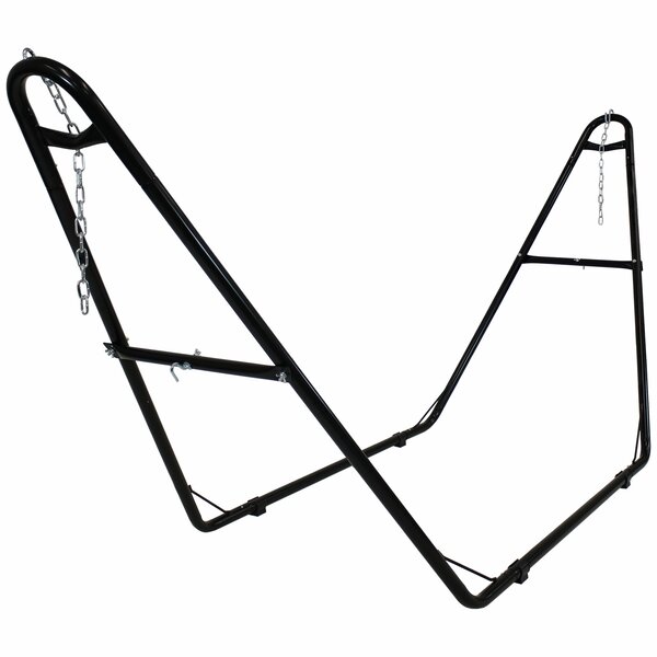 360 Degree Black 31x44x84.65 inches QQAZ Hammock chair stand only Hanging C Stand with Buckle and Spring Hook 