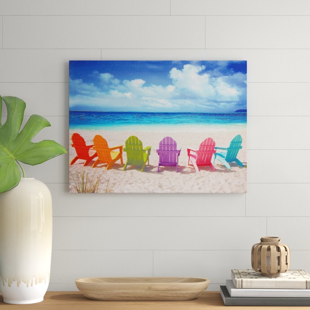 Peekskill Beach Chairs Photographic Print On Wrapped Canvas