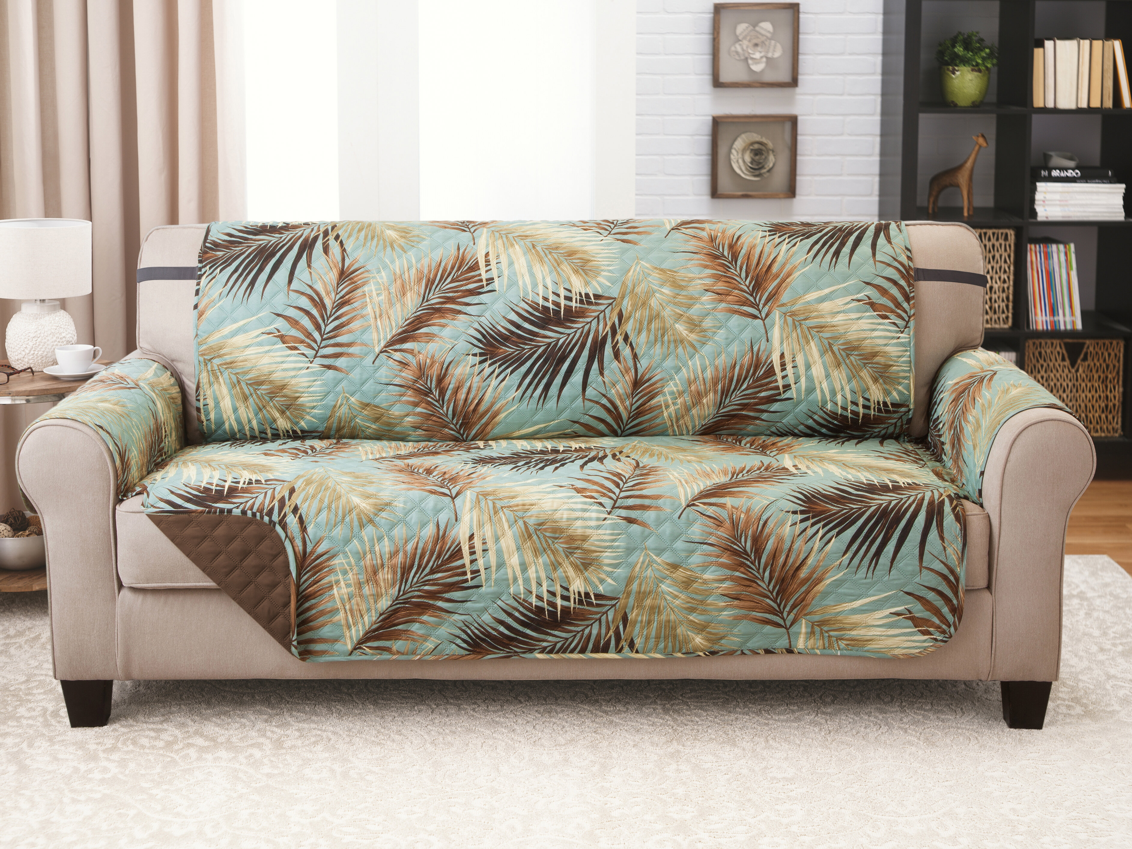 Sofa Slipcover with Quilted Pattern with Reversible Side 