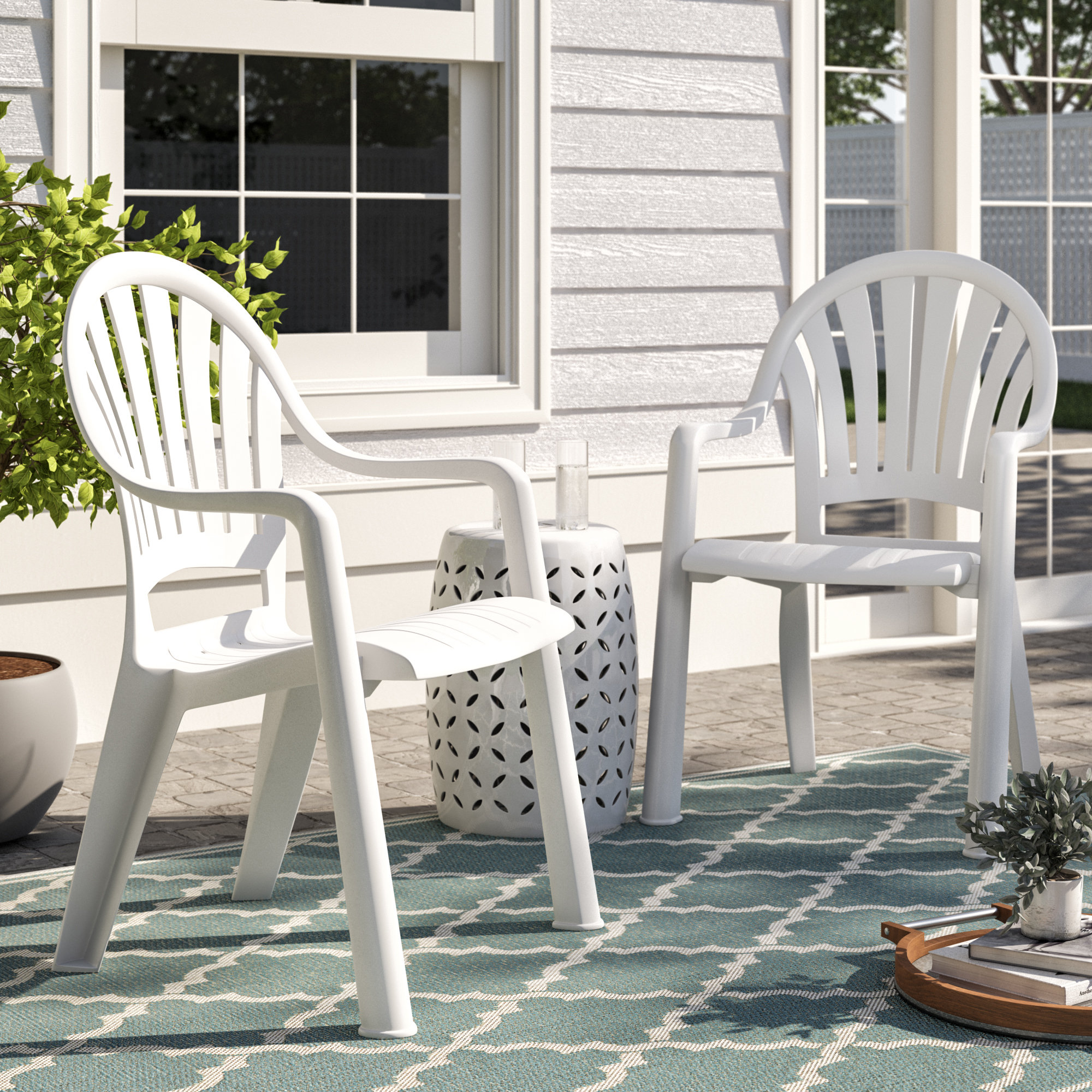 wayfair stacking patio chairs