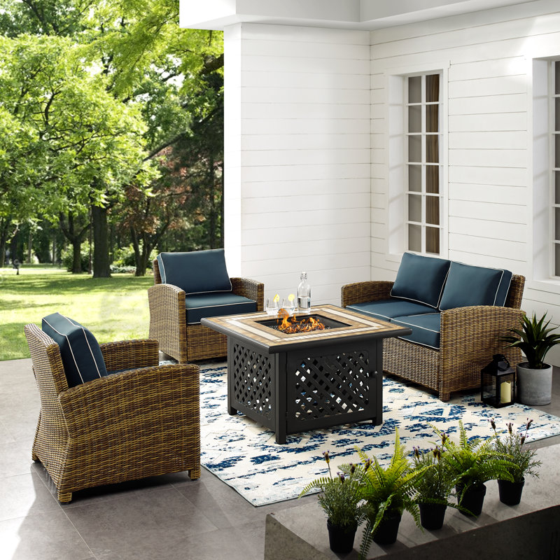 Birch Lane™ Heritage Lawson 4 Piece Outdoor Wicker Seating ...