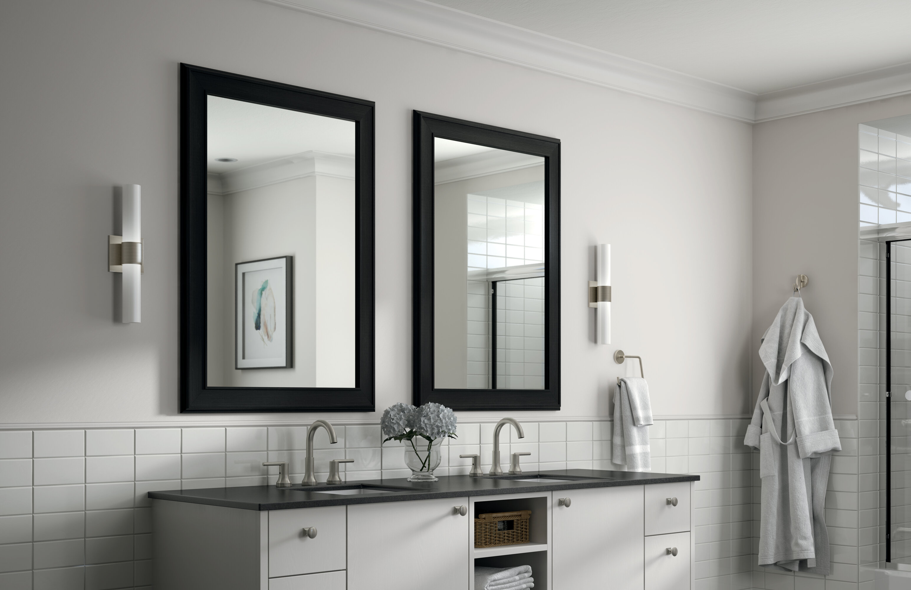Delta Rectangular Standard Flush Mount Framed Glass Bathroom Vanity Mirror Wayfair