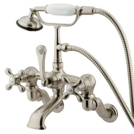 Vintage Triple Handle Deck Mounted Clawfoot Tub Faucet With Handshower Birch Lane