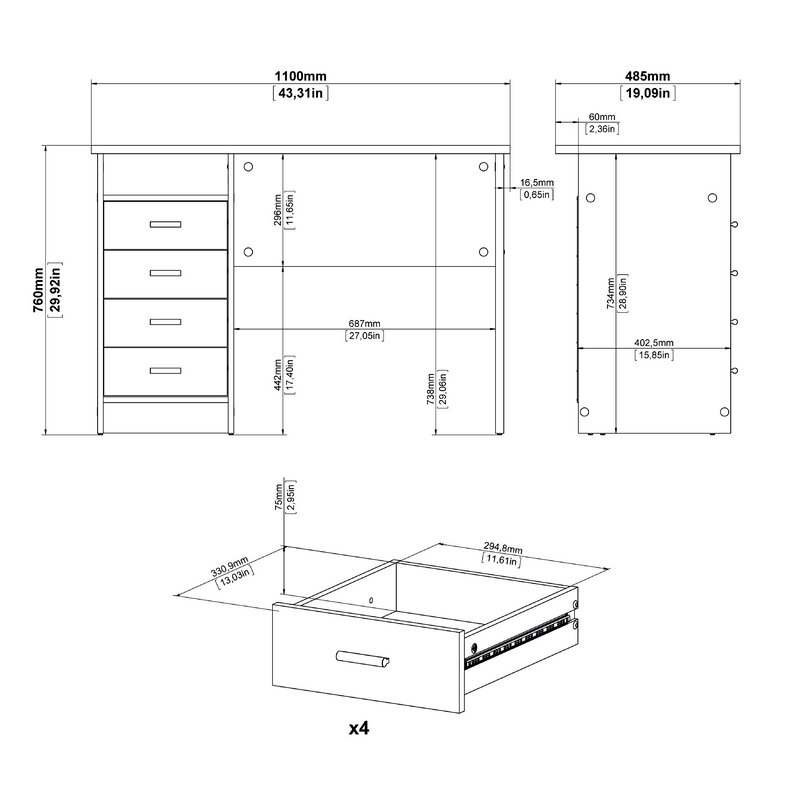 zemple desk white