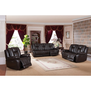 Mickey 3 Piece Leather Living Room Set by Red Barrel Studio