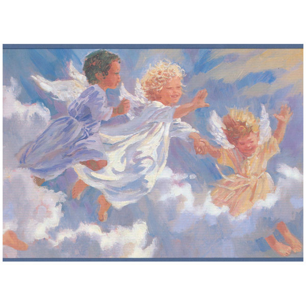 York Wallcoverings Baby Angels Flying in the Sky 15� L x 7