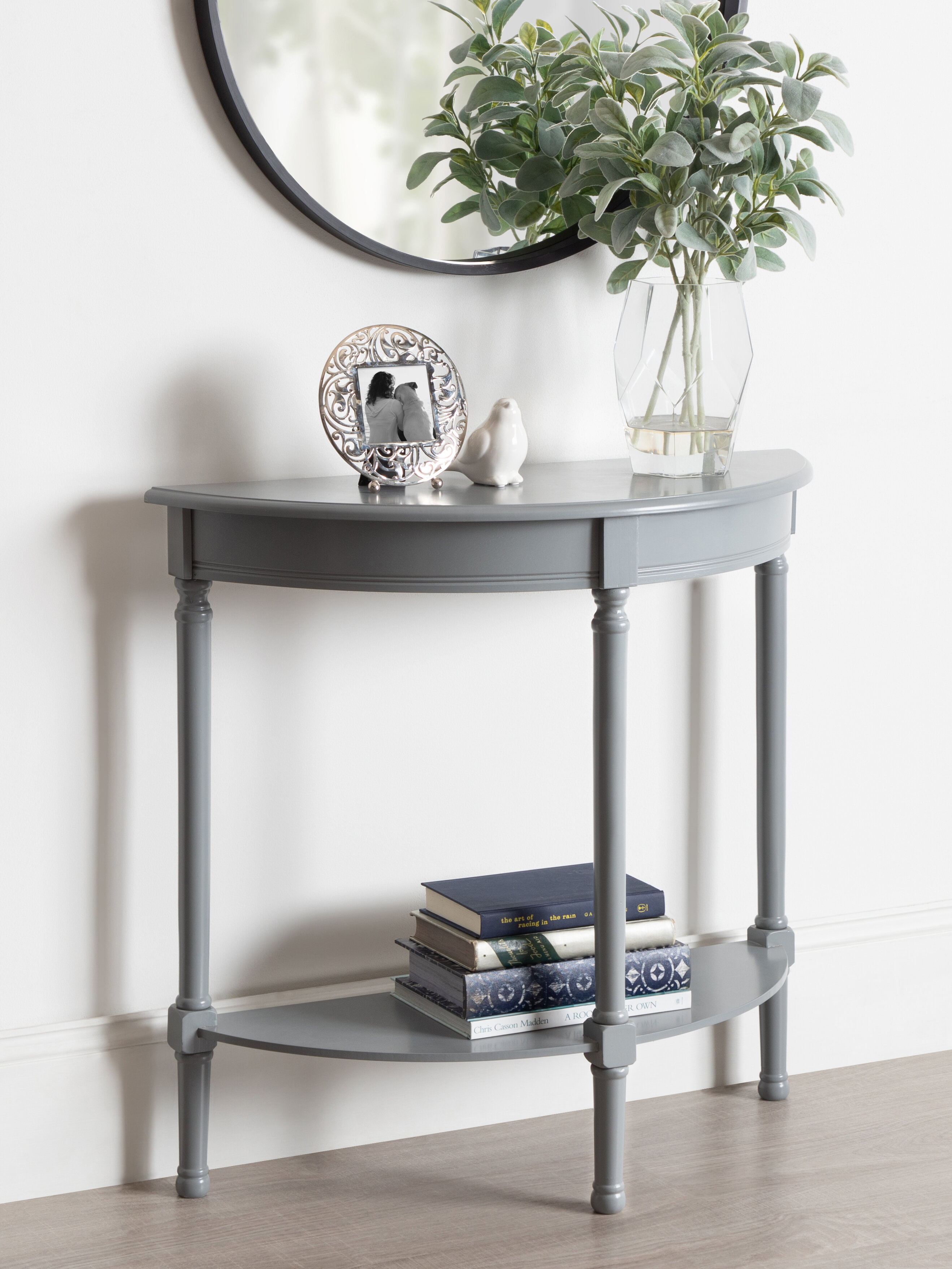Canora Grey Kate And Laurel Wyndmoore Half Moon Wood Console Table