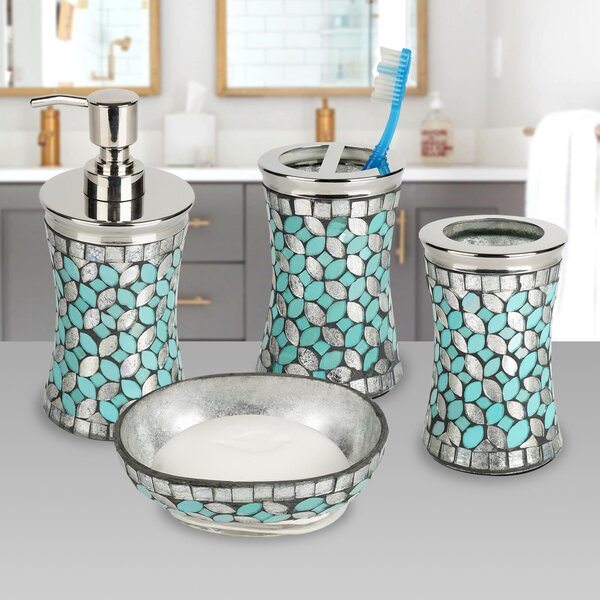 JOTOM Modern Design 4 Pieces Ceramic Bathroom Accessory Set Luxury Bath Bath Set 
