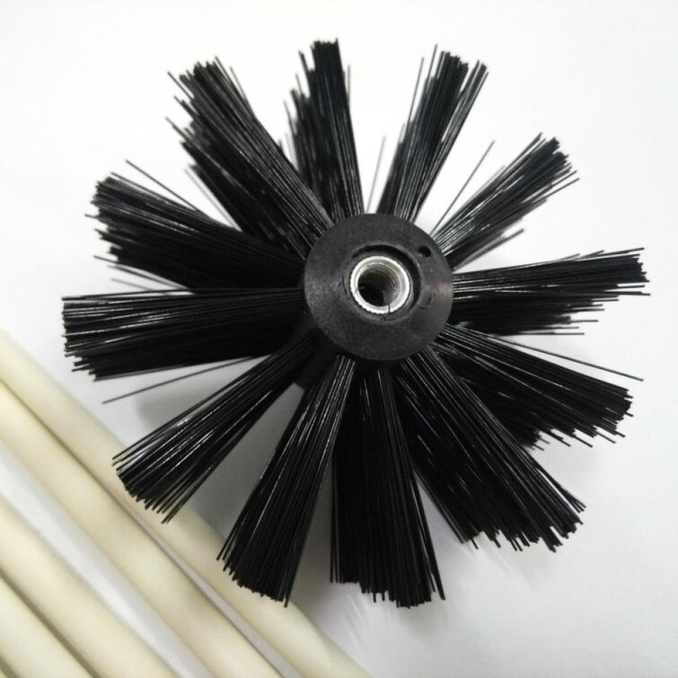 Use with Or Without Drill 9 Rods Duct Cleaner 410mm×100mm Dryer Vent Cleaning Brush Synthetic Brush Head Fireplace Chimney Brush