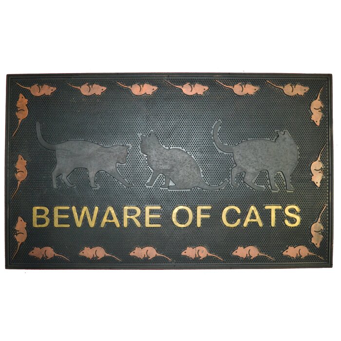 Beware Of Cat 30 In X 18 In Outdoor Door Mat