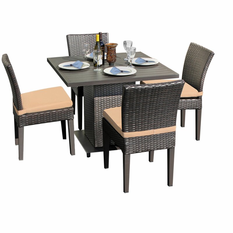 Sol 72 Outdoor Tegan 5 Piece Dining Set With Cushion Wayfair