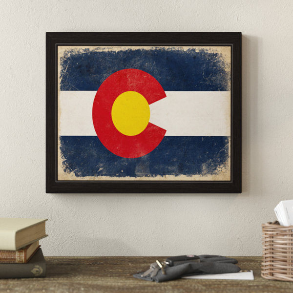Union Rustic State Of Colorado Flag Framed Painting Print Reviews Wayfair