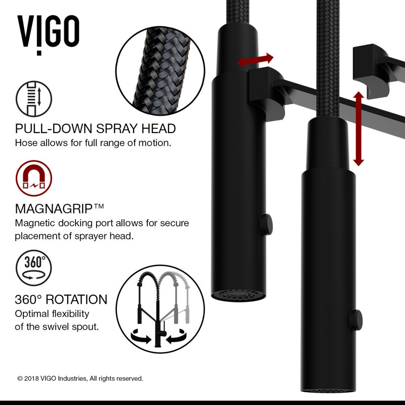 Livingston Magnetic Pull Down Single Handle Kitchen Faucet Reviews Allmodern