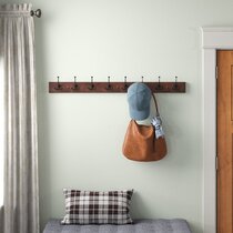 Bamboo Coat Rack,Wall-Mounted Heavy Duty Coat Hooks Towel Bag Key Holder Hanger Rack for Entryway Bedroom Bathroom Kitchen Hallway White, 4 Hooks 