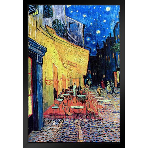 Café Terrace at Night Walplus Wall Art Frame Painting Poster 1888 by Vincent Van Gogh Murals Decals Living Room Nursery School Restaurant Hotel Cafe Office Décor Home Decoration 