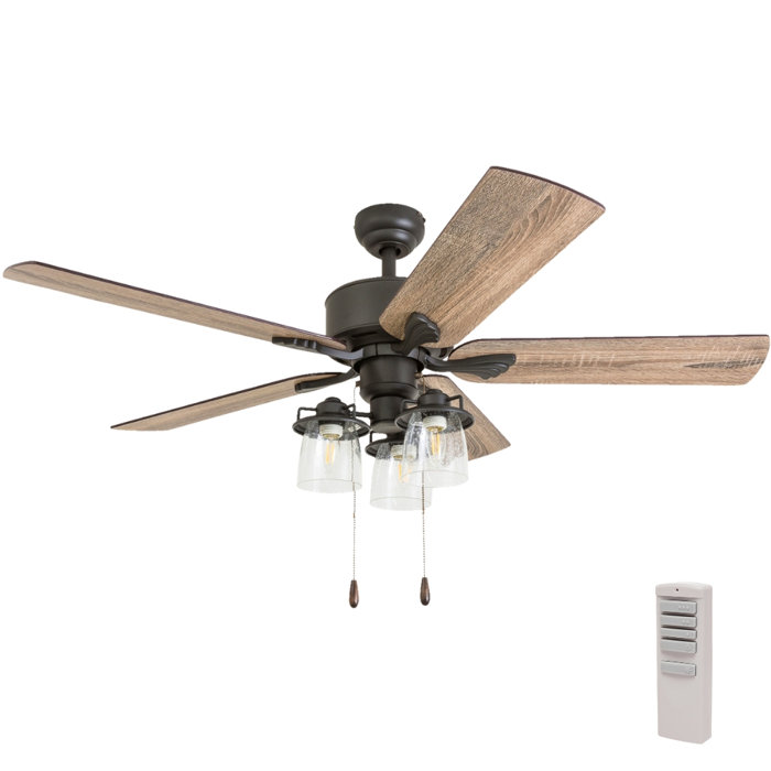 Three Posts 52 Sheyla 5 Blade Ceiling Fan Light Kit Included