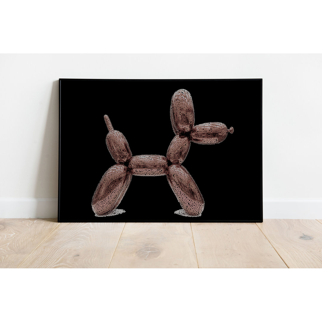 East Urban Home Gerahmtes Poster Confetti Balloon Dog in Blush Pink