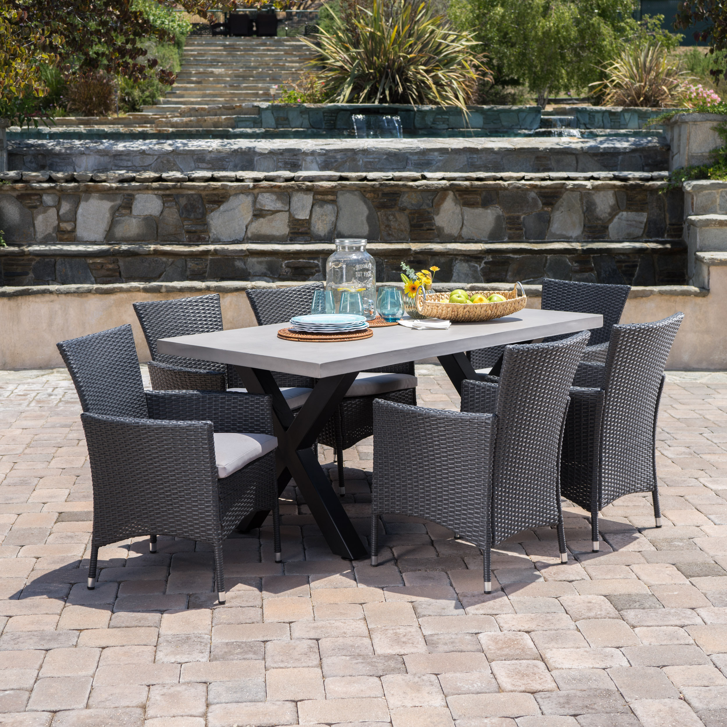 17 Stories Advika Outdoor 7 Piece Dining Set With Cushions Reviews 17 Stories Advika Outdoor 7 Piece Dining Set With Cushions Reviews Wayfair