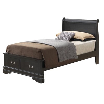 Babcock Storage Sleigh Bed Lark Manor Color Black Size Twin
