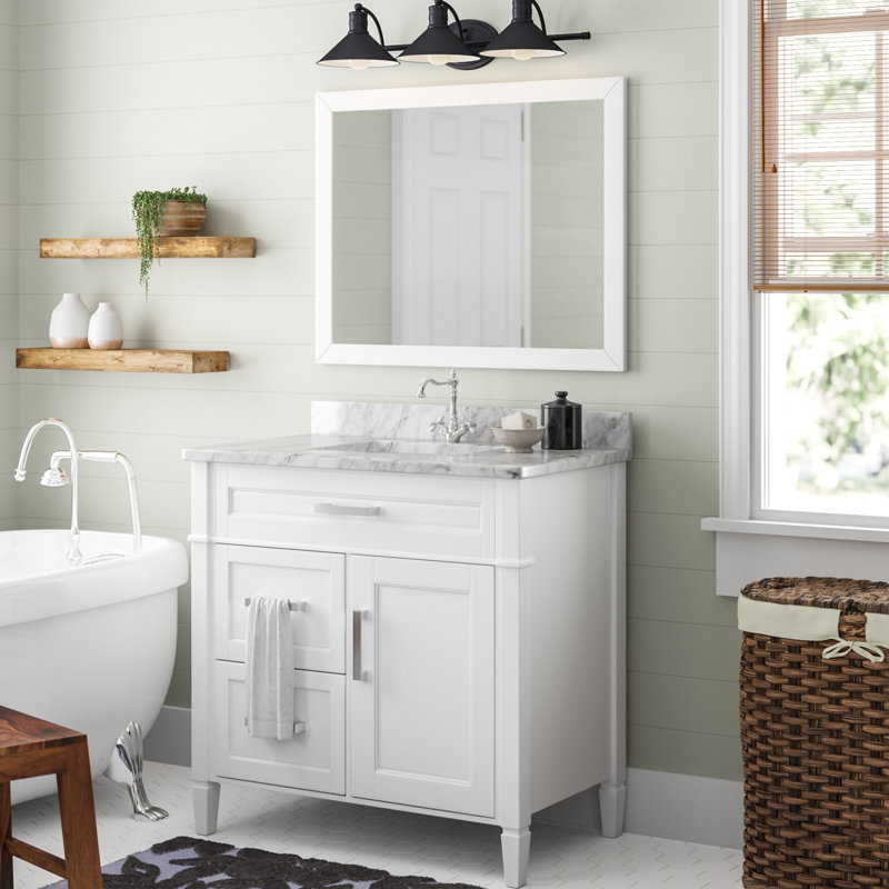 Gracie Oaks Lachine 36 Single Bathroom Vanity With Mirror Reviews Wayfair