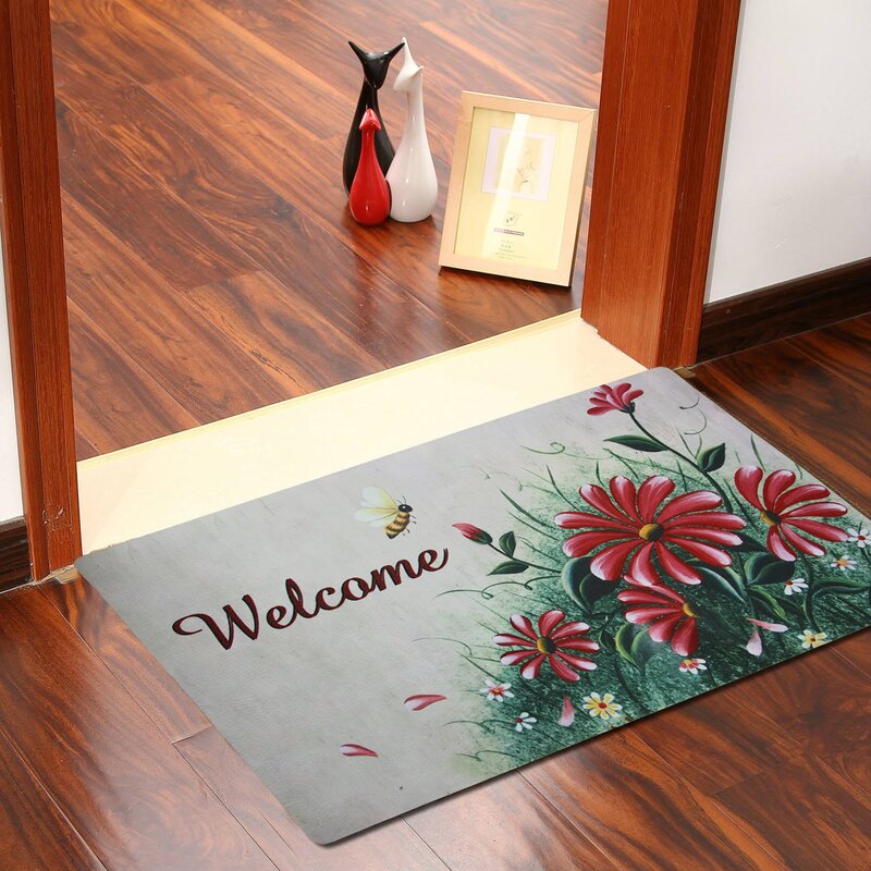 August Grove Fairview Seasonal Welcome Flower Painted Vinyl Back