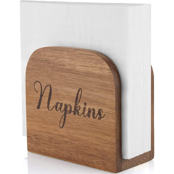 Plain Wooden Napkin Serviette Holder Dispenser Table Paper 
