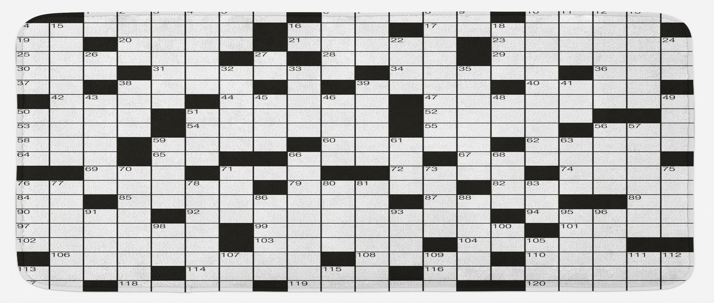 East Urban Home Classical Crossword Puzzle With Black And White Boxes And Numbers Black And