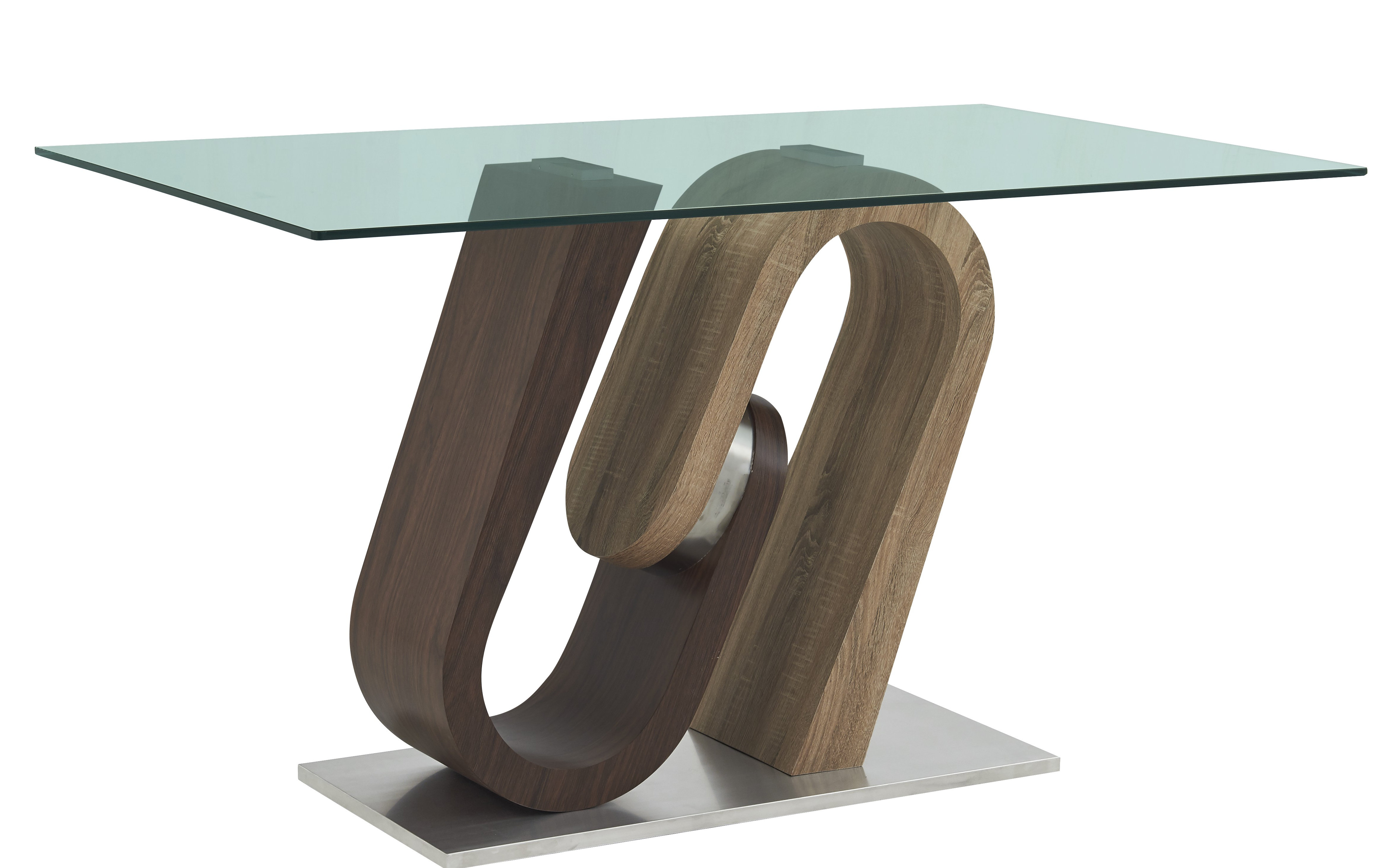Orren Ellis Coledale Walnut Base Bar Height Dining Table Wayfair