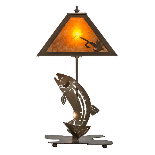 Rustic Tin Trout Fish Lamp Finials 