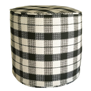 Littlefield Plaid Pouf Ottoman by R&MIndustries