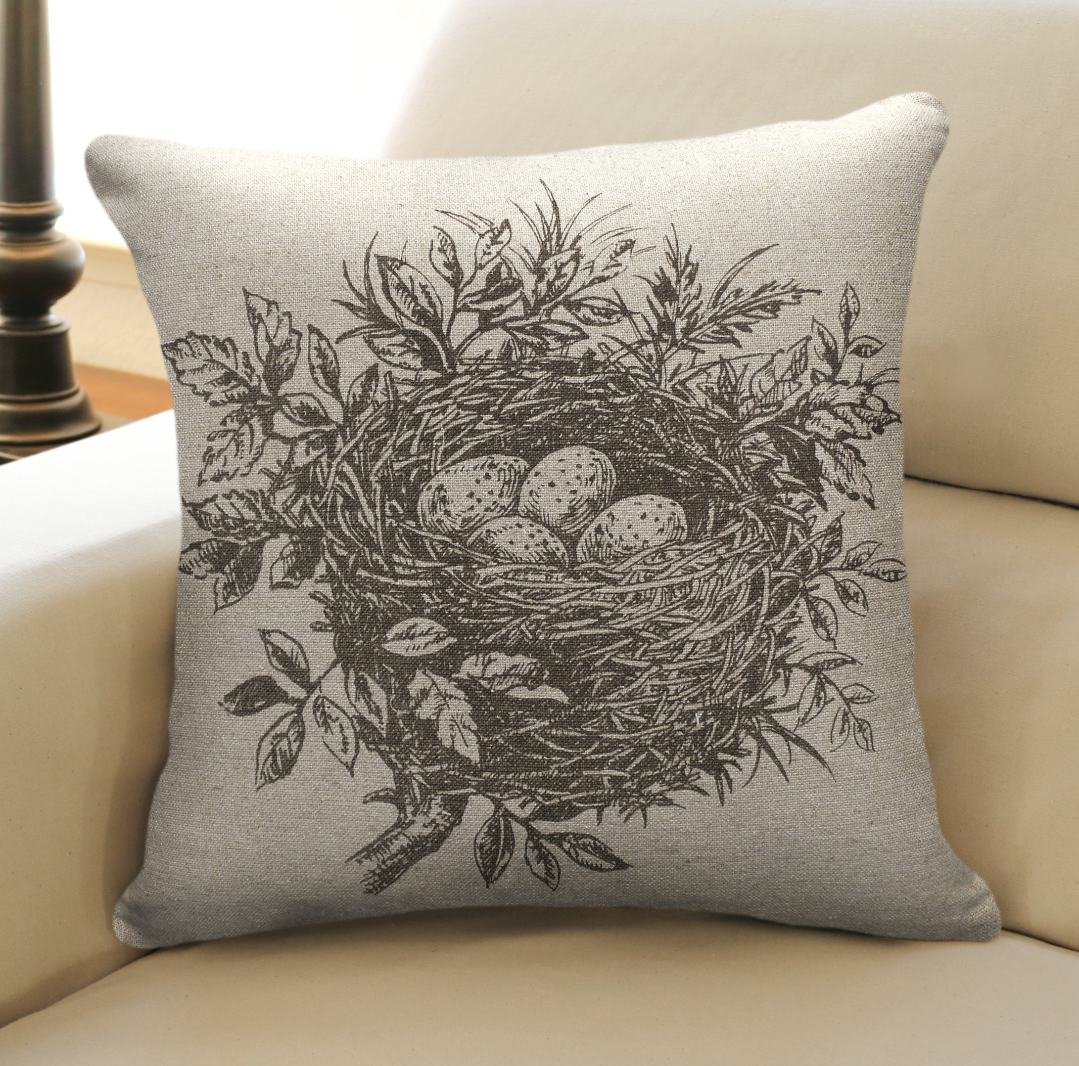 123 Creations Nest Linen Throw Pillow Wayfair