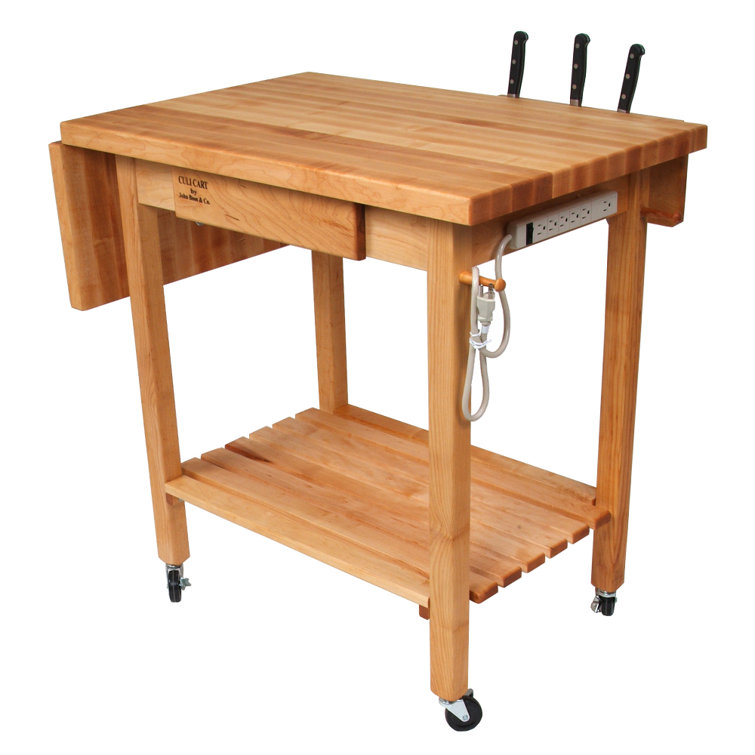 BoosBlockÂ® American Heritage Deluxe Culi Kitchen Cart with Butcher Block Top