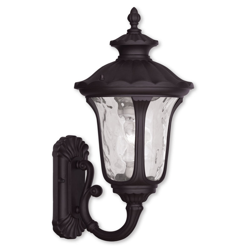 Charlton Home Patriot Clear Water Glass Outdoor Wall Lantern Reviews Wayfair