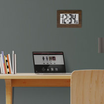 Inovative Design Holds 2 x 3 Picture. Aluminum Photo Frame Desk Clock 