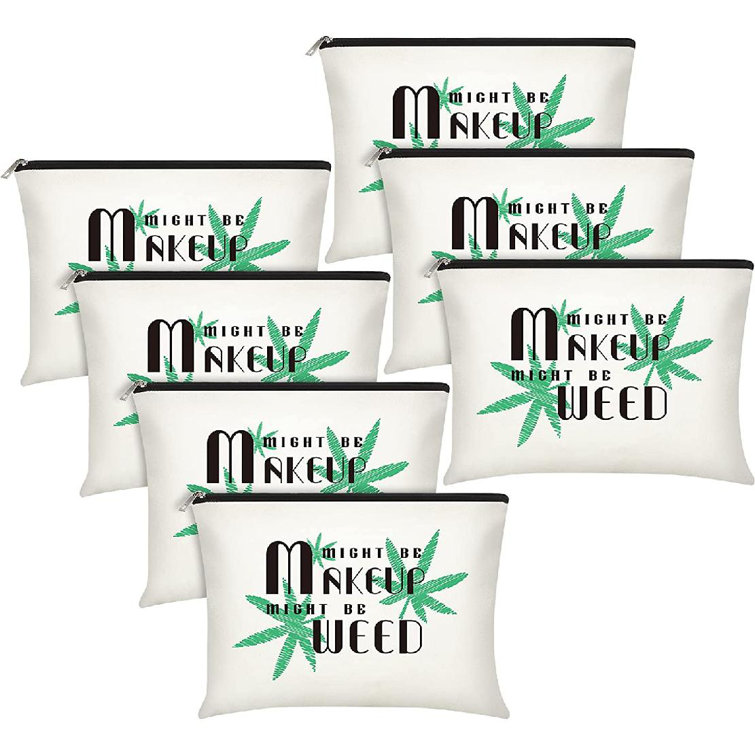 Dingqitech 7 Pieces Funny Marijuana Weed Leaf Cosmetic Bag Accessories Might Be Makeup Might Be Weed Makeup Case Multipurpose Travel Toiletry Pouch With Zipper For Friend Bestie Sister Christmas Gifts Wayfair