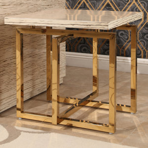 Lefkowitz Stainless Steel End Table by Mercer41