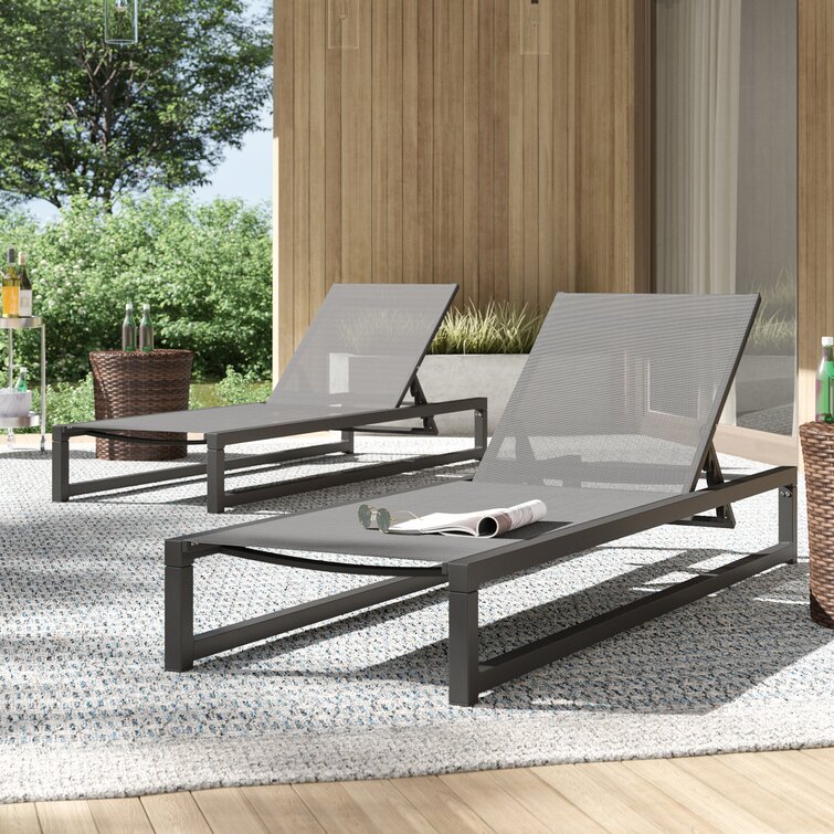 grey reclining garden chairs