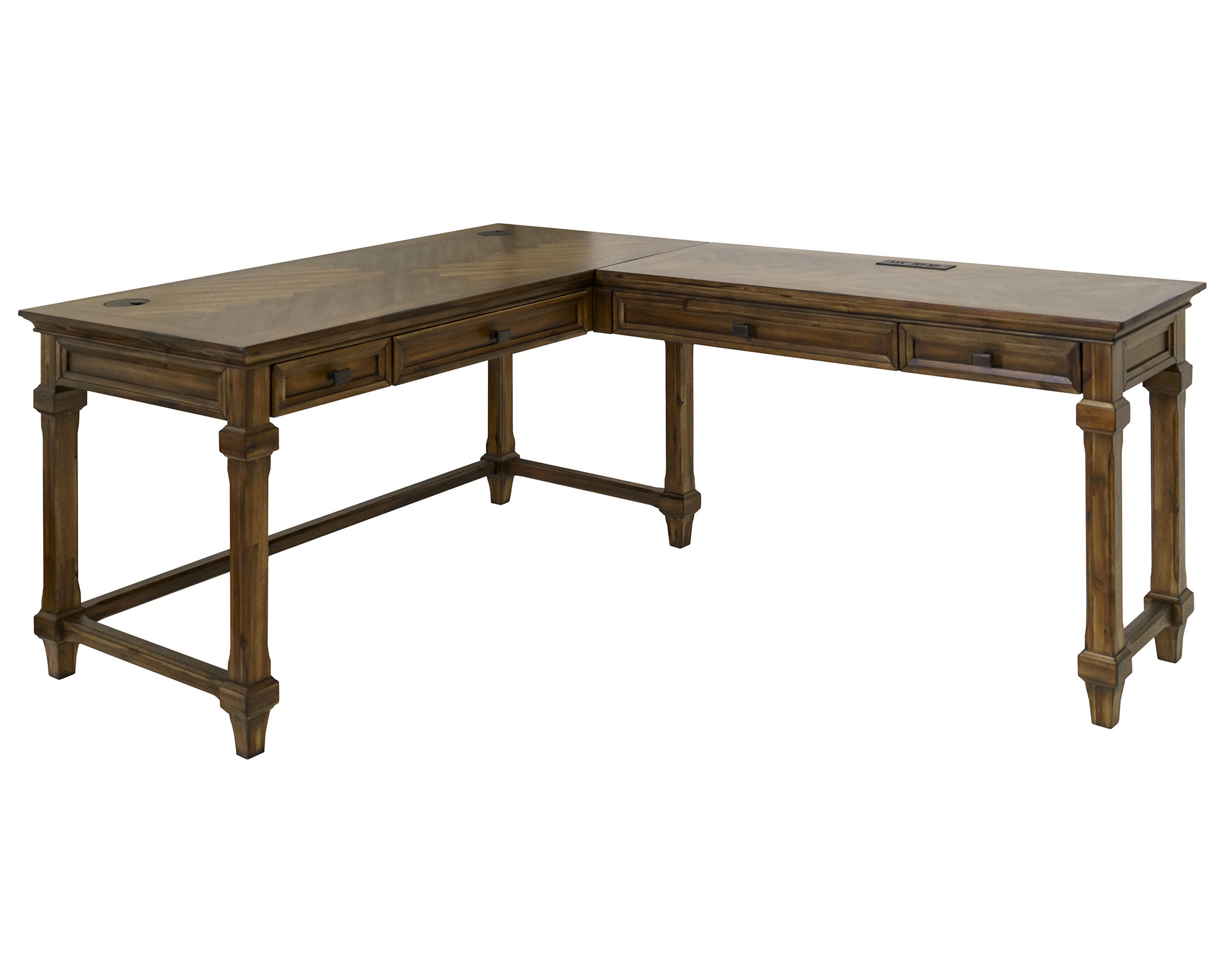 Loon Peak® Traditional Wood Open LDesk & Return, Writing Table, Office