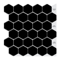 Wayfair | Black Peel & Stick Backsplash Tile You'll Love in 2022
