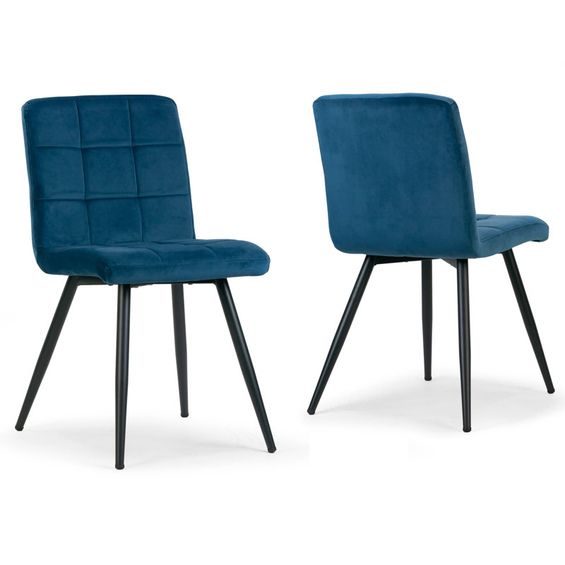 Brayden Studio Bolick Tufted Velvet Metal Side Chair In Blue Wayfair