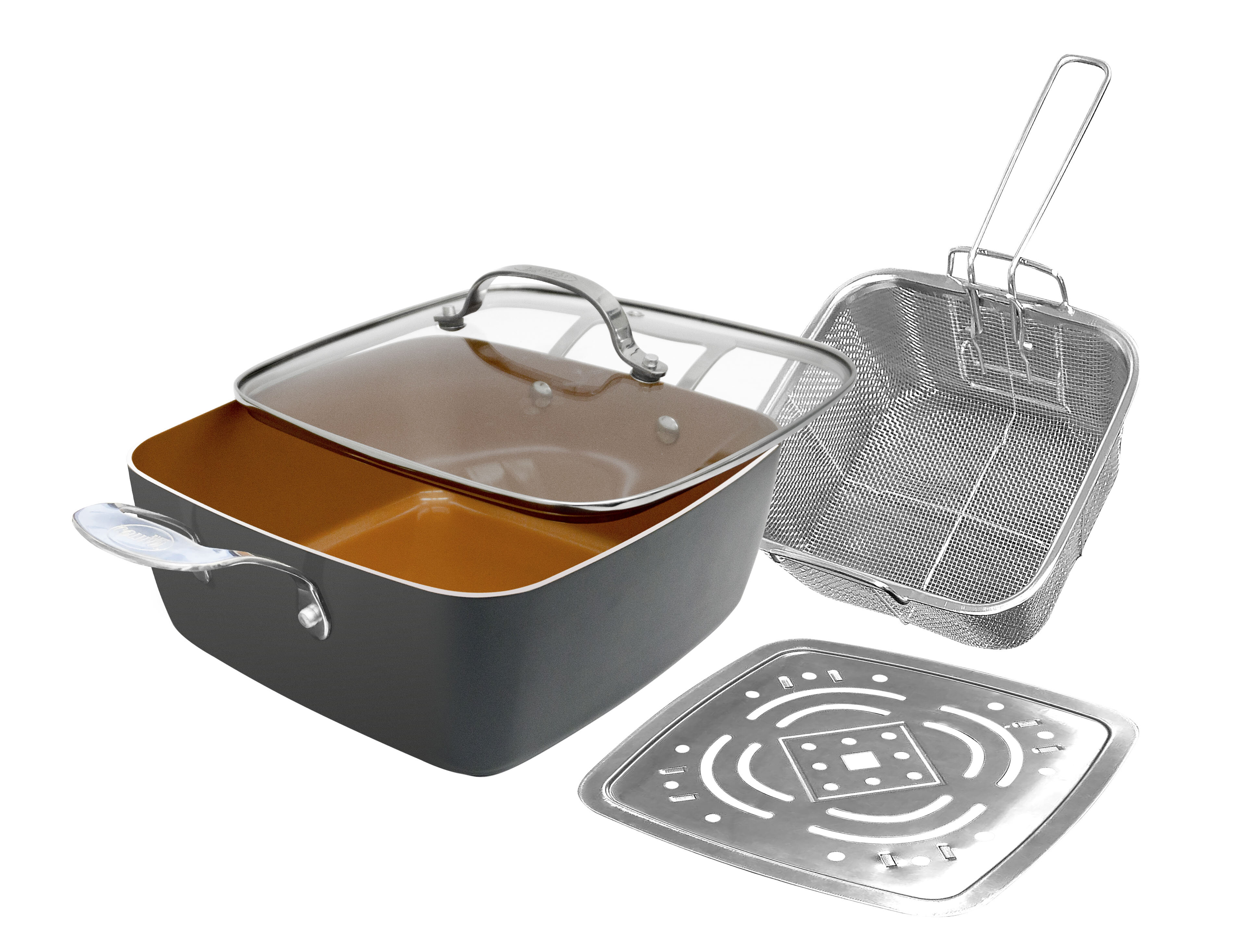Non-Stick Frying Pan Set with Lids 